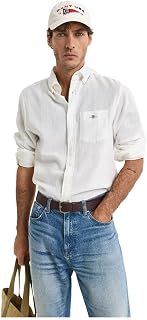 GANT Reg Cotton Linen Shirt Camisa Hombre (Pack de 1)