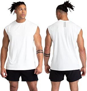Men's Cotton Gym Tank Tops, 1/3/5 Pack Sleeveless Workout Muscle Shirts