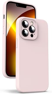 Supdeal Liquid Silicone Case for iPhone 13 Pro Max, [Camera Protection] [Anti-Fingerprint] [Wireless Charging] Built-in Microfiber Case Cover 6.7 inch, Pink
