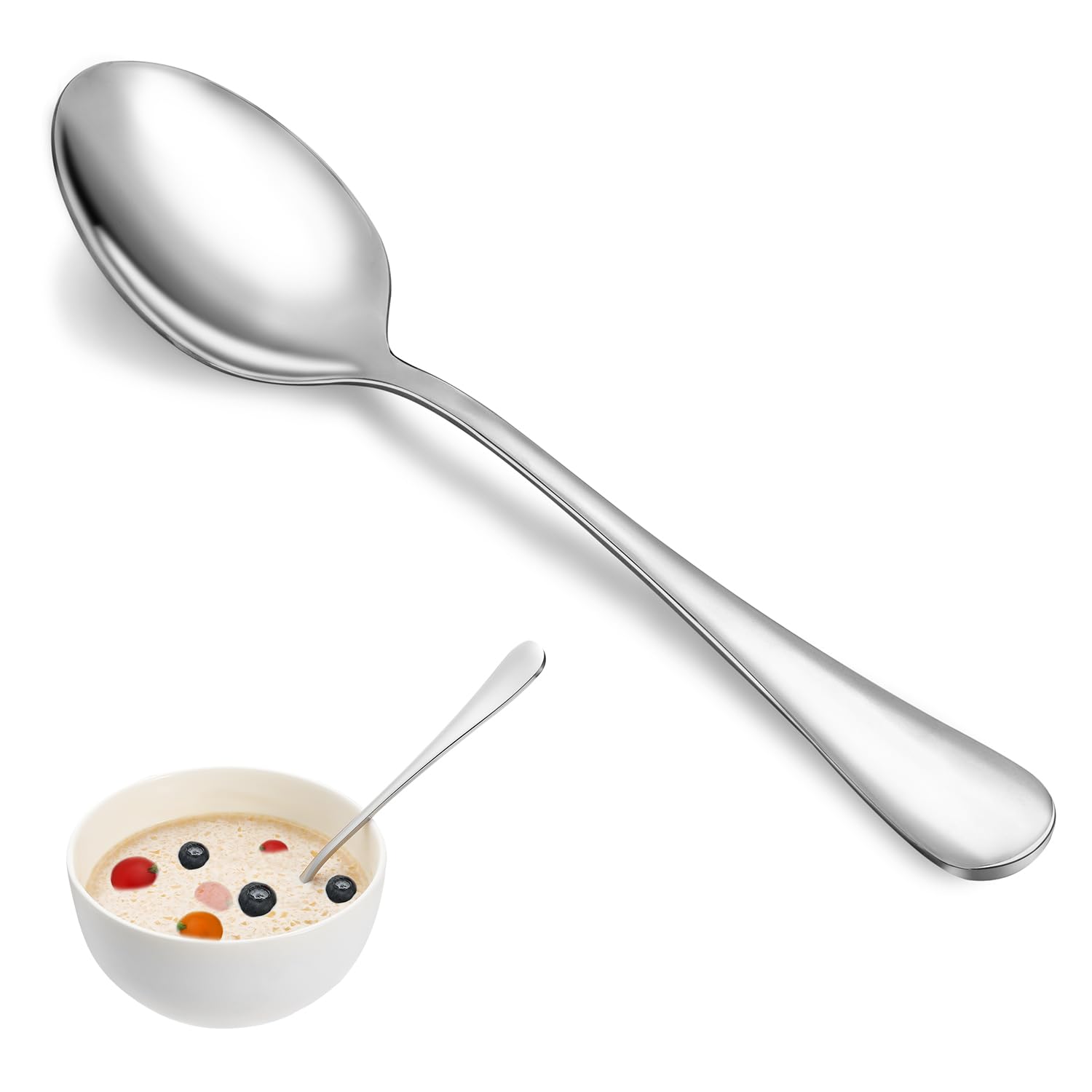 MUTNITT Dinner Spoon Set,16 Pcs 7.3" Tablespoons,Premium Food Grade Stainless St
