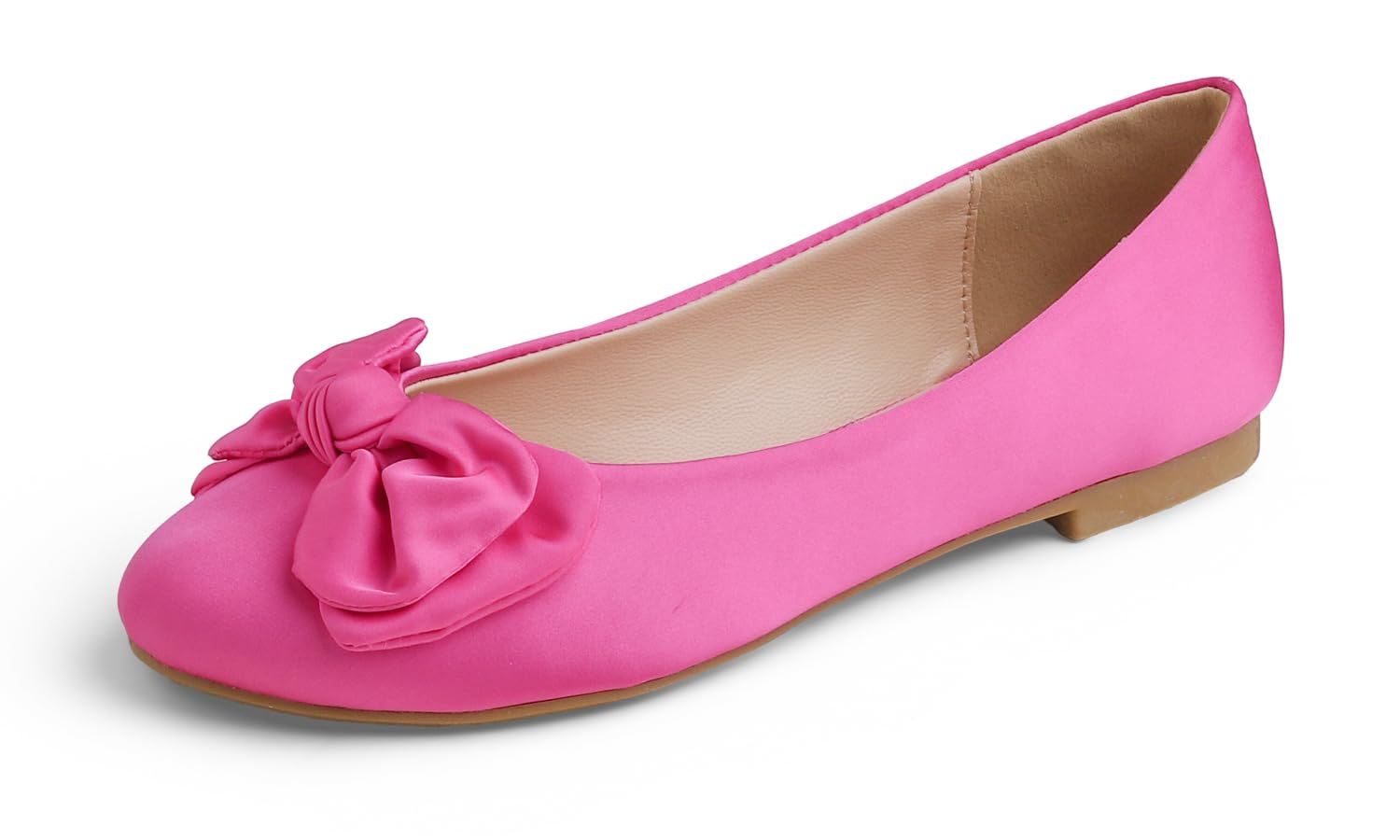 Feversole Women's Round Toe Cute Bow Trim Ballet Flats, Round Toe Flats Decorate