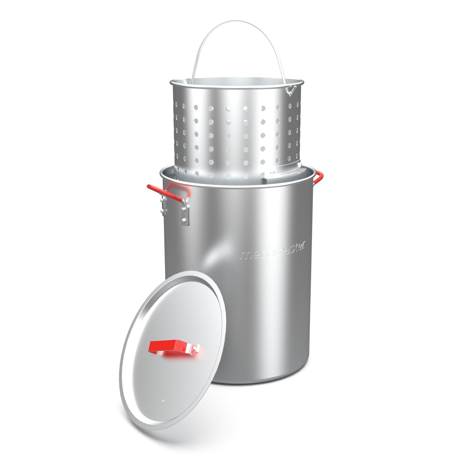 Megamaster Aluminium 30 Qt Turkey Fryer Pot, Strainer Basket and Lid | Offers He