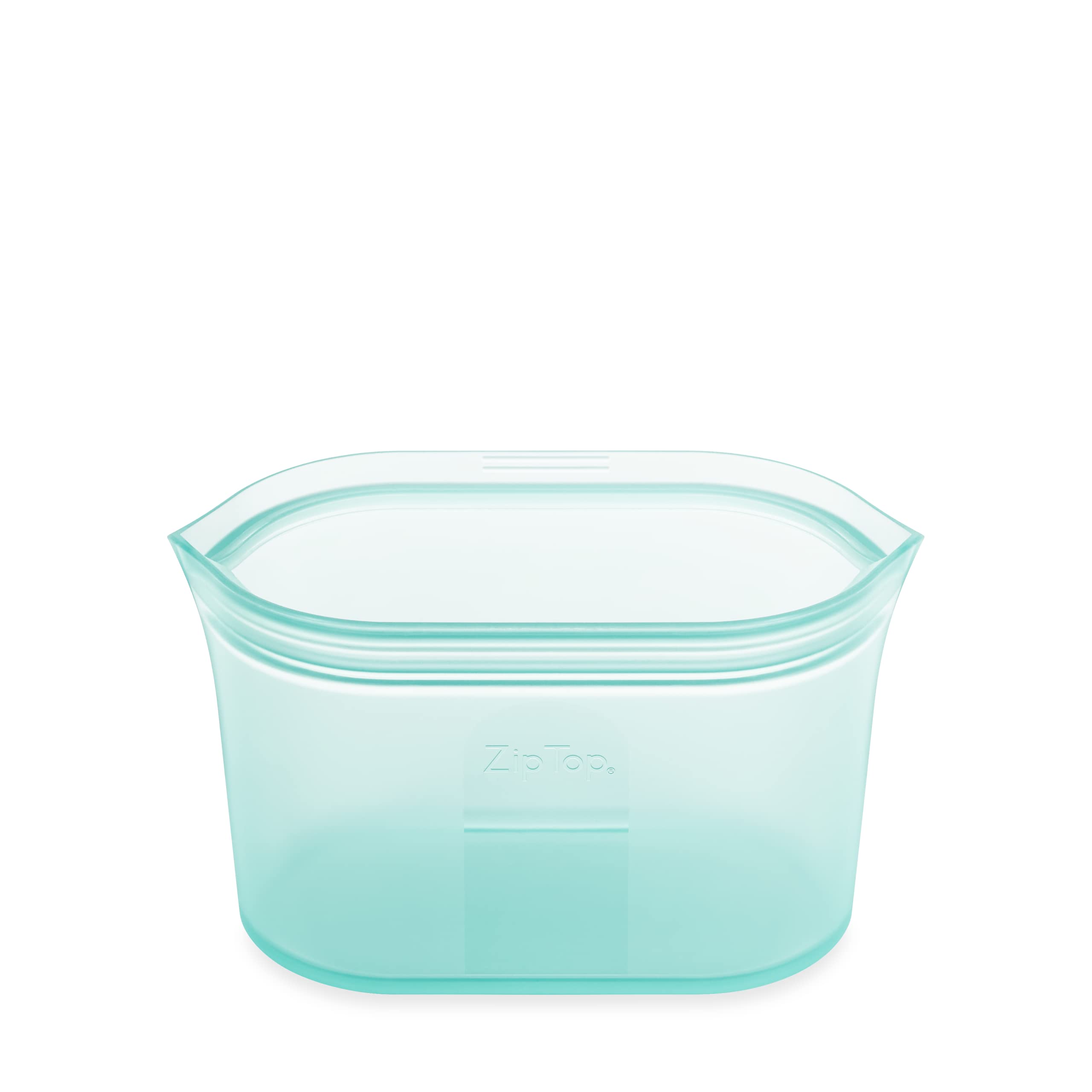 Zip Top Reusable Food Storage Bags | Medium Dish [Teal] | Silicone Meal Prep Con