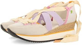 SAMOBOR Women's White Wedge Heel Open Sneakers