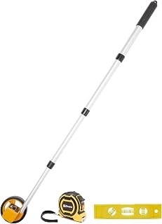 YS YUSON Rolling Measuring Wheel in Feet, Digital Measuring Wheel for Construction, Walking Measuring Wheel, Measure Wheel with Tape Measure and Level Ruler, One Key to Reset, 4 Inch, Up to 9999Ft