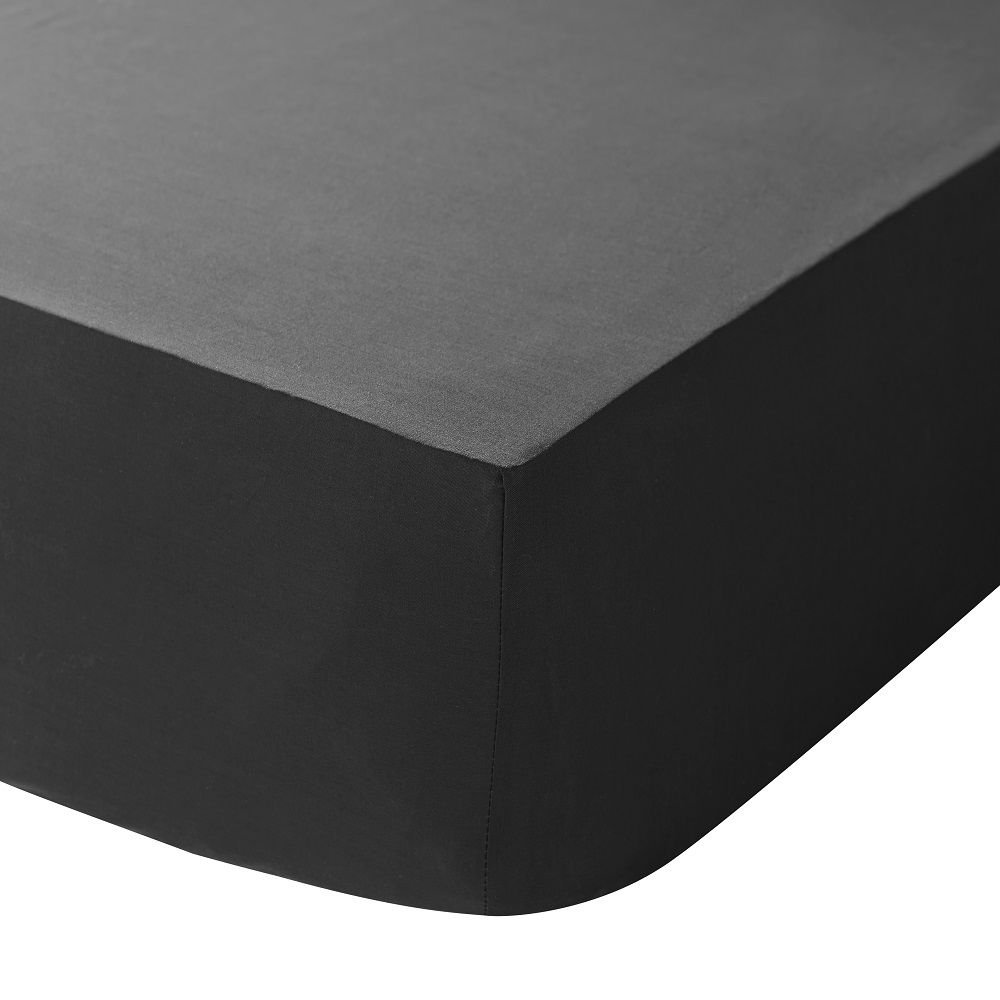 Catherine Lansfield Easy Iron Percale Combed Double Fitted Sheet Black