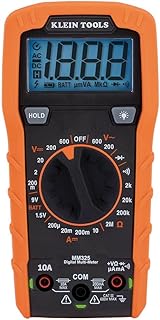 Klein Tools MM325 Digital Manual-Ranging Multimeter | 600V AC/DC Voltage Tester, Tests Batteries, Current, Resistance, Diodes, and Continuity