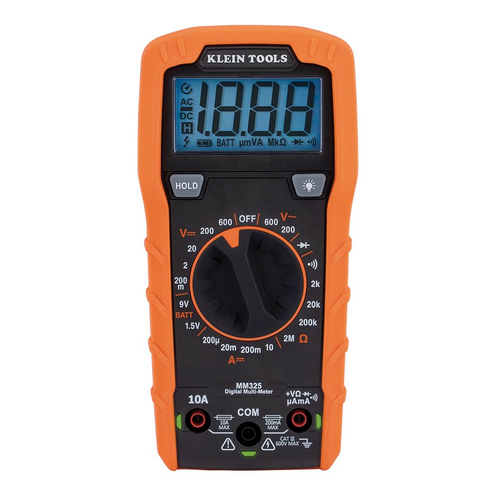 Klein Tools MM325 Digital Manual-Ranging Multimeter | 600V AC/DC Voltage Tester,