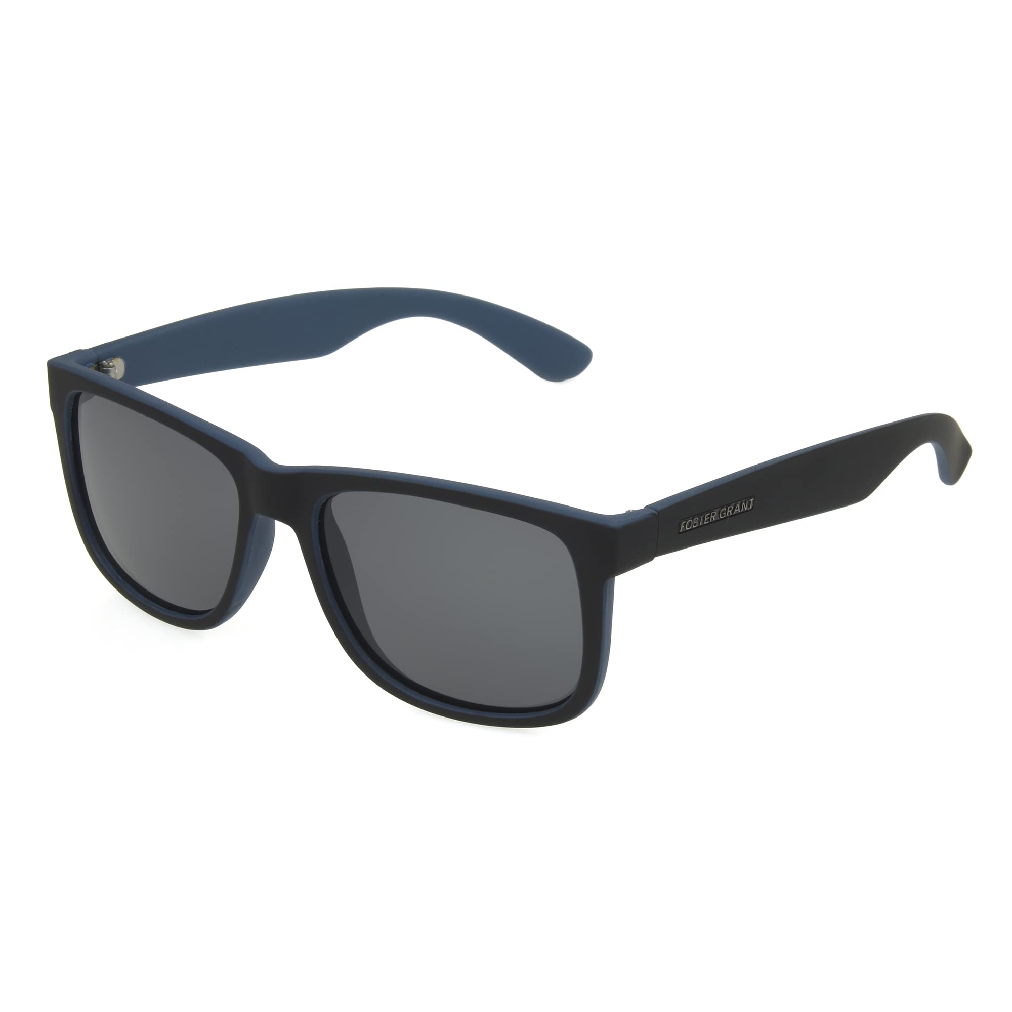 Foster Grant Men's Jace Rectangle Polarized Sunglasses, Matte Black/Navy