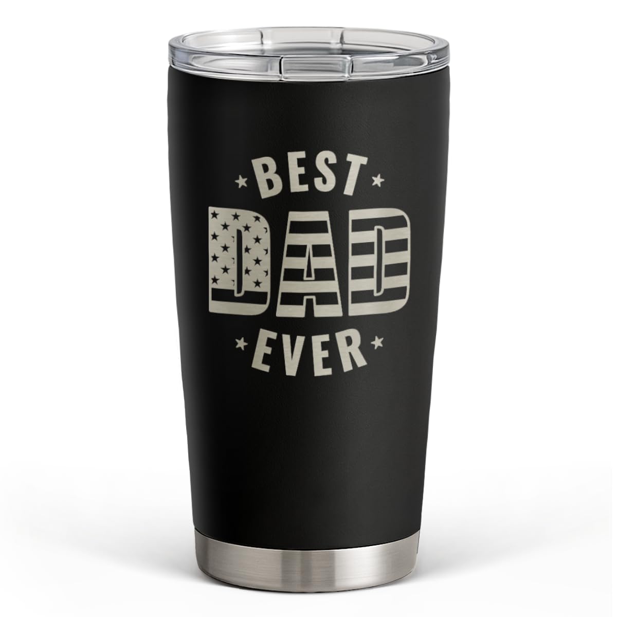 SANDJEST Best Dad Ever Tumbler with Lid - Dad Nutrition Facts 20oz Insulated Sta