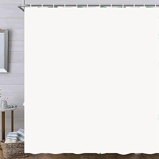 MERCHR Happy St Patricks Day Shower Curtain, Green Clover Shamrock Leaf Irish Gnome Elf Design, Buffalo Check Plaid Decor Cloth Fabric Bathroom Curtains with Hooks Set 71 x 71 Inch