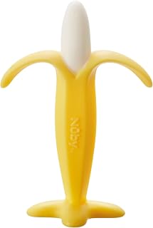 Nuby Silicone Banana Baby Teether Toy for Sore Gums, 3M+ | Colourful Teething Toy with Multiple Teething Surfaces, Encourages Oral Motor Skills While Relieving Baby Discomfort