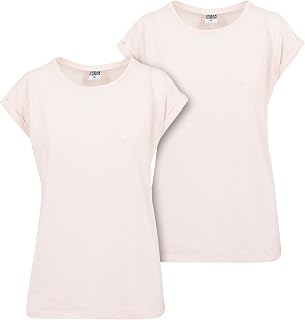 Urban Classics Ladies’ Extended Shoulder T-Shirt with Drop Shoulders, Cotton, Available in Many Colours, Sizes XS-5XL