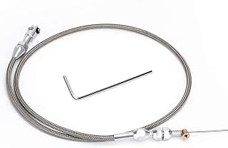 PQY 36" Stainless LS Swap Throttle Cable Kit Compatible with Chevy LS1 5.3L | Adjustable Accelerator Cable Compatible with Chevrolet 97-07 LS1 Engine 4.8L 5.3L 5.7L 6.0L
