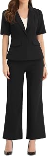 Allegra K 2 Piece Pant Suits for Women Dressy Blazer and Pants Set