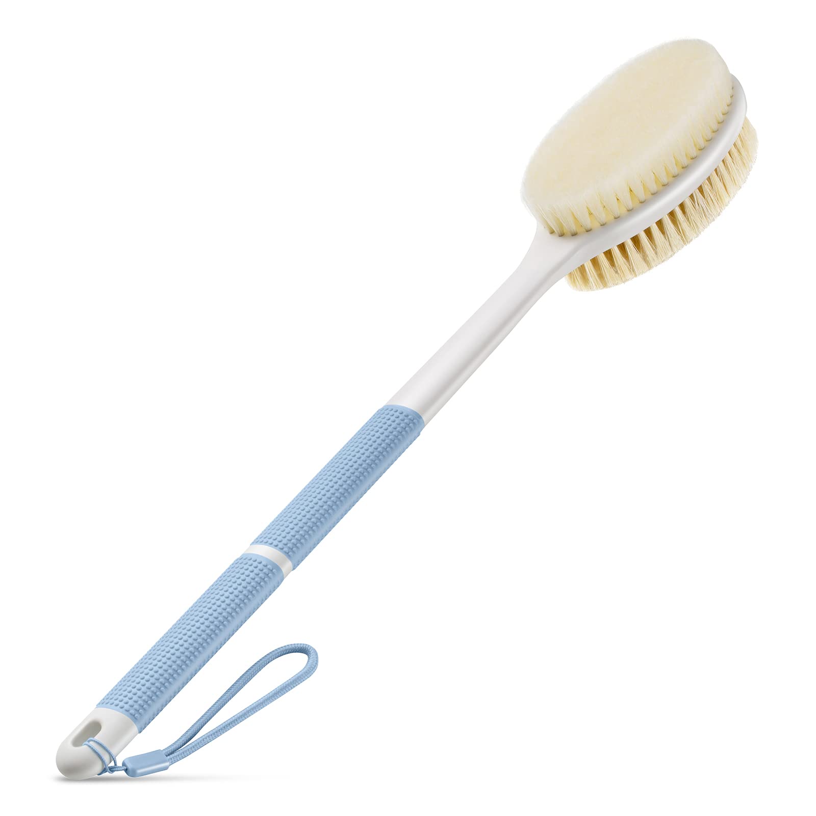 Backski Back Scrubber Anti Slip for Shower, Shower Brush Long Handle with Stiff 