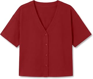 VERO MODA VMJESMILO Women's V Neck Short Sleeve Elegant Office Button Top