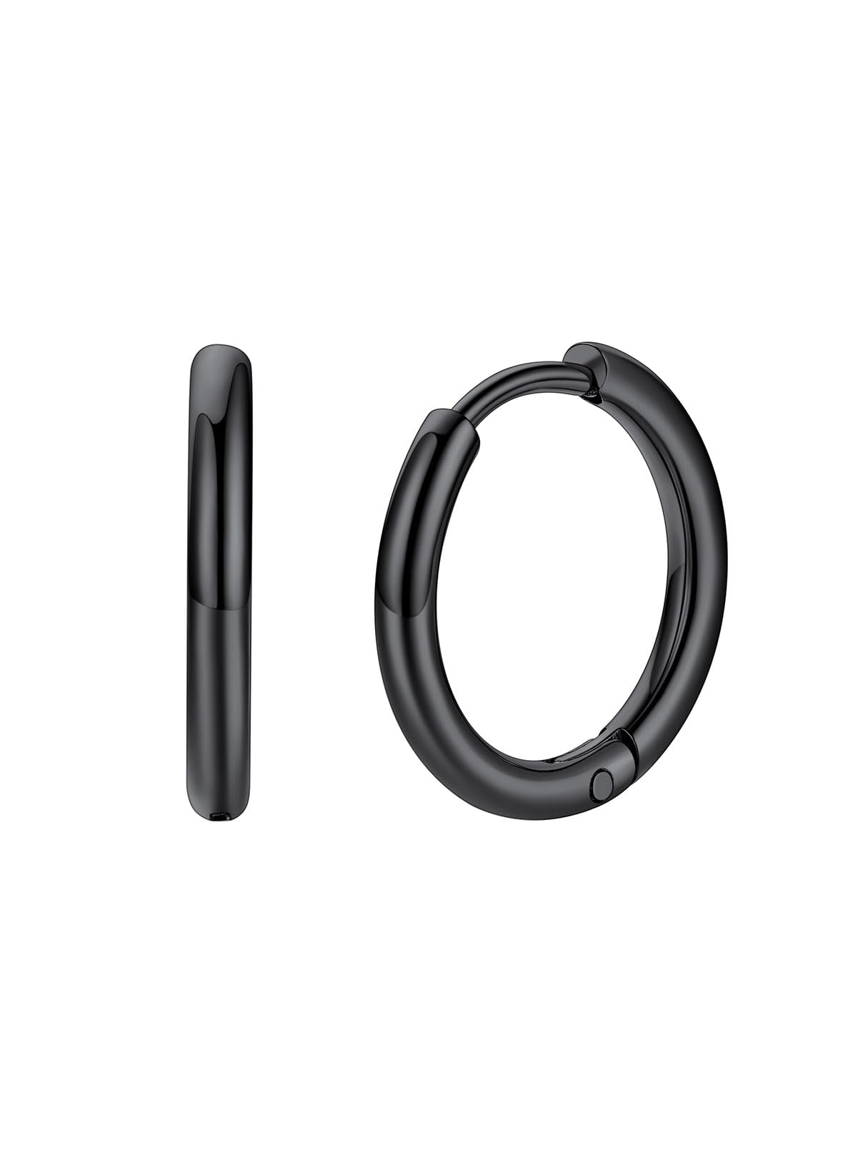 FaithHeart Stainless Steel Black/Silver/Gold Hoop Earrings for Men - Hypoallerge