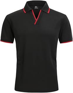 V VALANCH Mens Polo Shirts Short Sleeve Moisture Wicking Casual Athletic Golf Tennis Collared Shirts