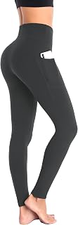 Leggins Deportivos Mujer Cintura Alta Mallas Deporte Leggings con Bolsillos Control de Abdomen para Running Training Fitness Yoga Pantalones CA166