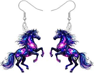Acrylic Horse Racing Earrings Dangle Horse Gift Exquisite Horse Drop Western Jewelry Equestrian Gifts Rodeo Sports Animal Lovers Accessories