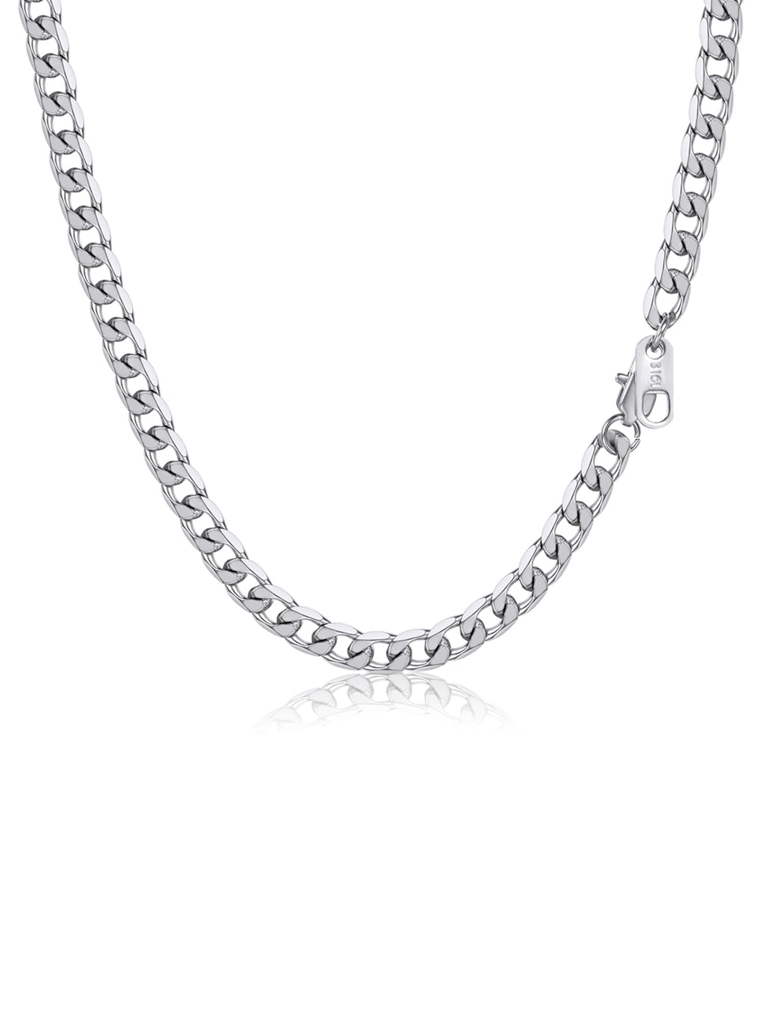 PROSTEEL Mens Curb Chain Necklace, Cuban Link Chains Silver/Gold Plated/Black, 4