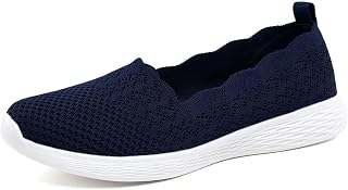 Puxowe Women's Loafers Slip On Lightweight Casual Low-Top Flat Knit Shoes