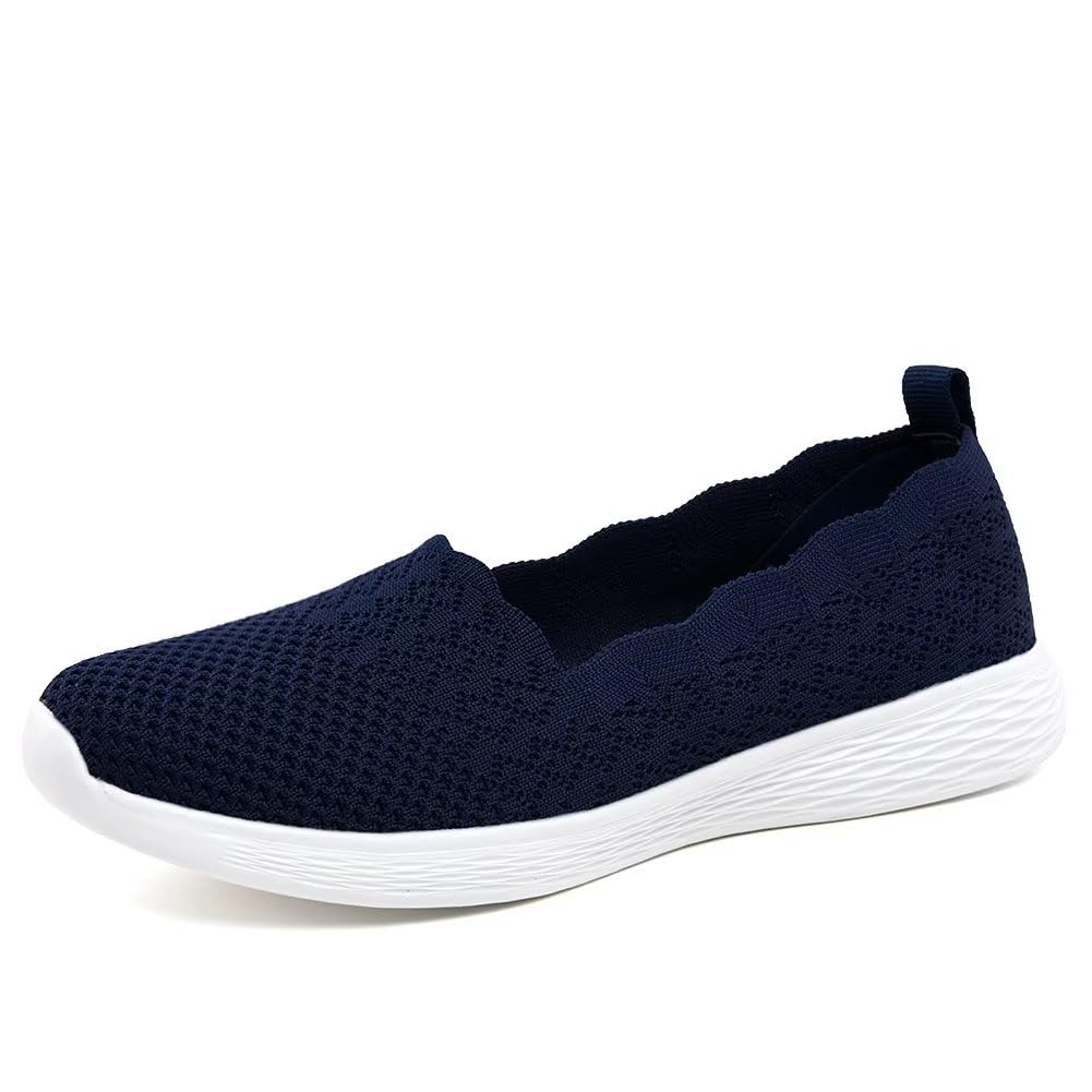 Puxowe Women's Loafers Slip On Lightweight Casual Low-Top Flat Knit Shoes