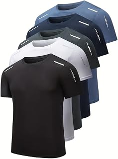 Quick Dry Ice Silk Athletic T-Shirts für Herren, athletisch, kurzärmelig, feuchtigkeitsableitend, für Laufen, Training (1 Stück)