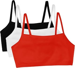 Fruit of The Loom Women's Spaghetti Strap Cotton Sports Bra, Pack of 3