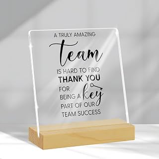 Team Gifts Team Appreciation Gifts for Employee Leader Coach Thank You Gifts for Women Men Coworker Acrylic Sign Acrylic Plaque Home Farmhouse Office Decor Birthday Christmas