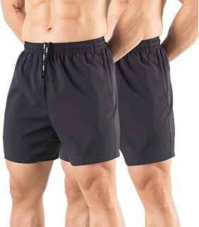 Gaglg Mens 5 Inch Running Shorts Pack of 2 Quick Dry Athletic Workout Gym Shorts with Zip Pockets