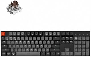 Keychron K10 Full Size 104 Keys Bluetooth Wireless Mechanical Gaming Keyboard for Mac Windows with Keychron Super Brown Switch, Multitasking/White LED Backlight/USB C Wired Computer Keyboard
