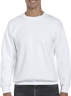 Gildan - Plain Crew Neck Sweatshirt - Men (XXL) (White), White, XXL