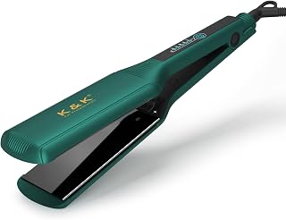 K&K 2.24" Wide Flat Iron Hair Straightener, Titanium Styler for Thick Hair