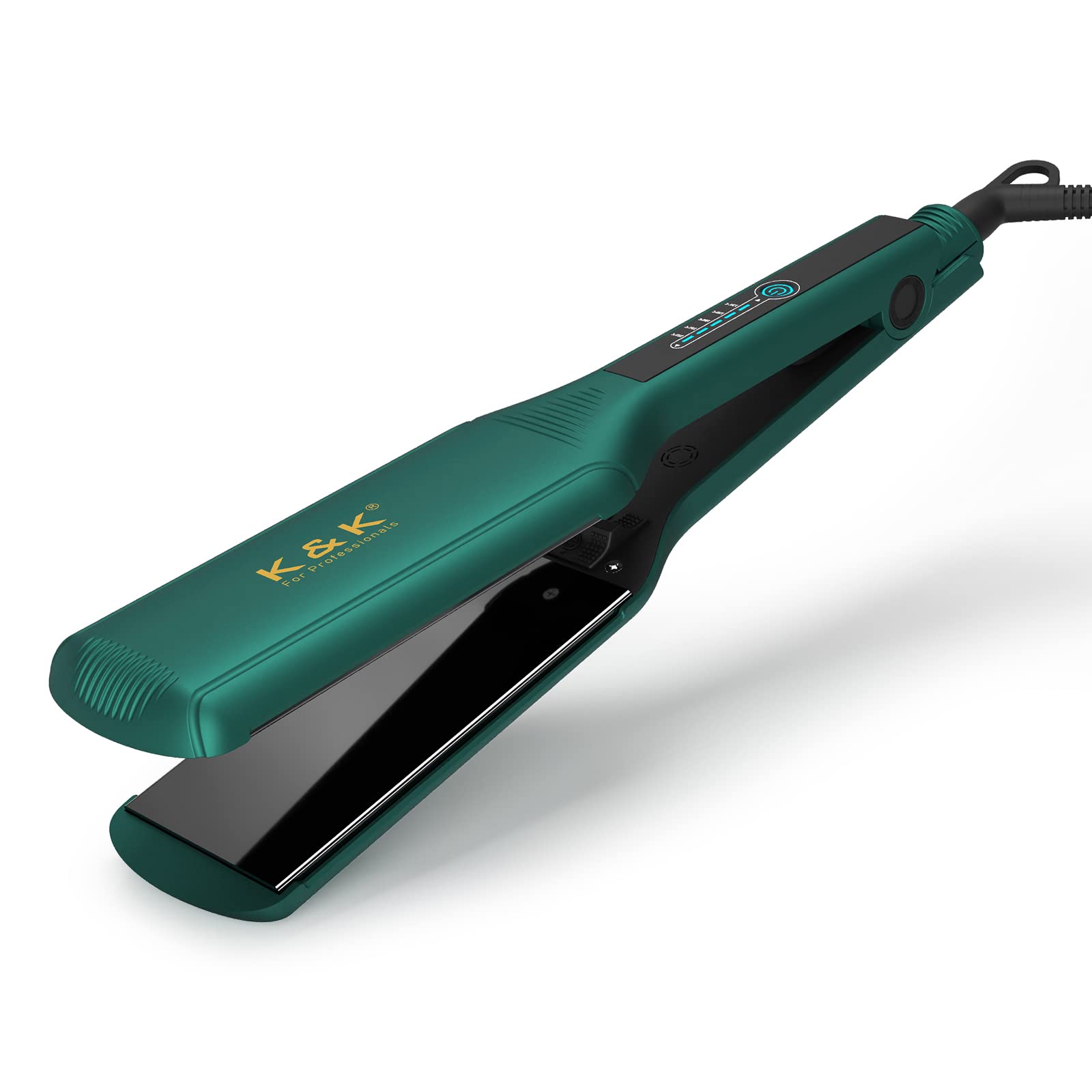 K&K 2.24" Wide Flat Iron Hair Straightener, Titanium Styler for Thick Hair