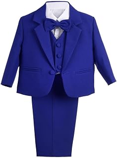 Lito Angels - Baby Boy Elegant Khaki Dress Outfits 5 Pieces Formal Suit Set for Wedding, Party, Ceremony and Special Occasion