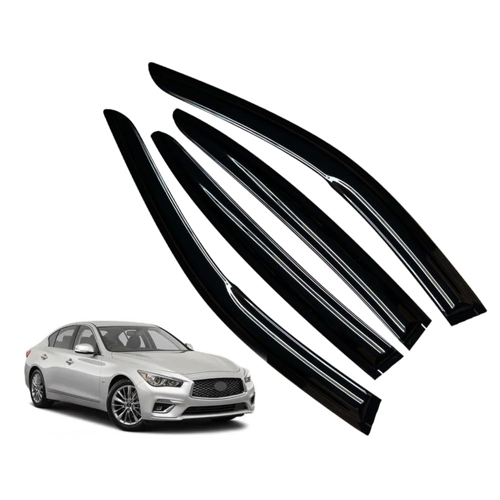 LETINGFAR Window Visors Rain Guards for Infiniti Q50 2014 2015 2016 2017 2018 20