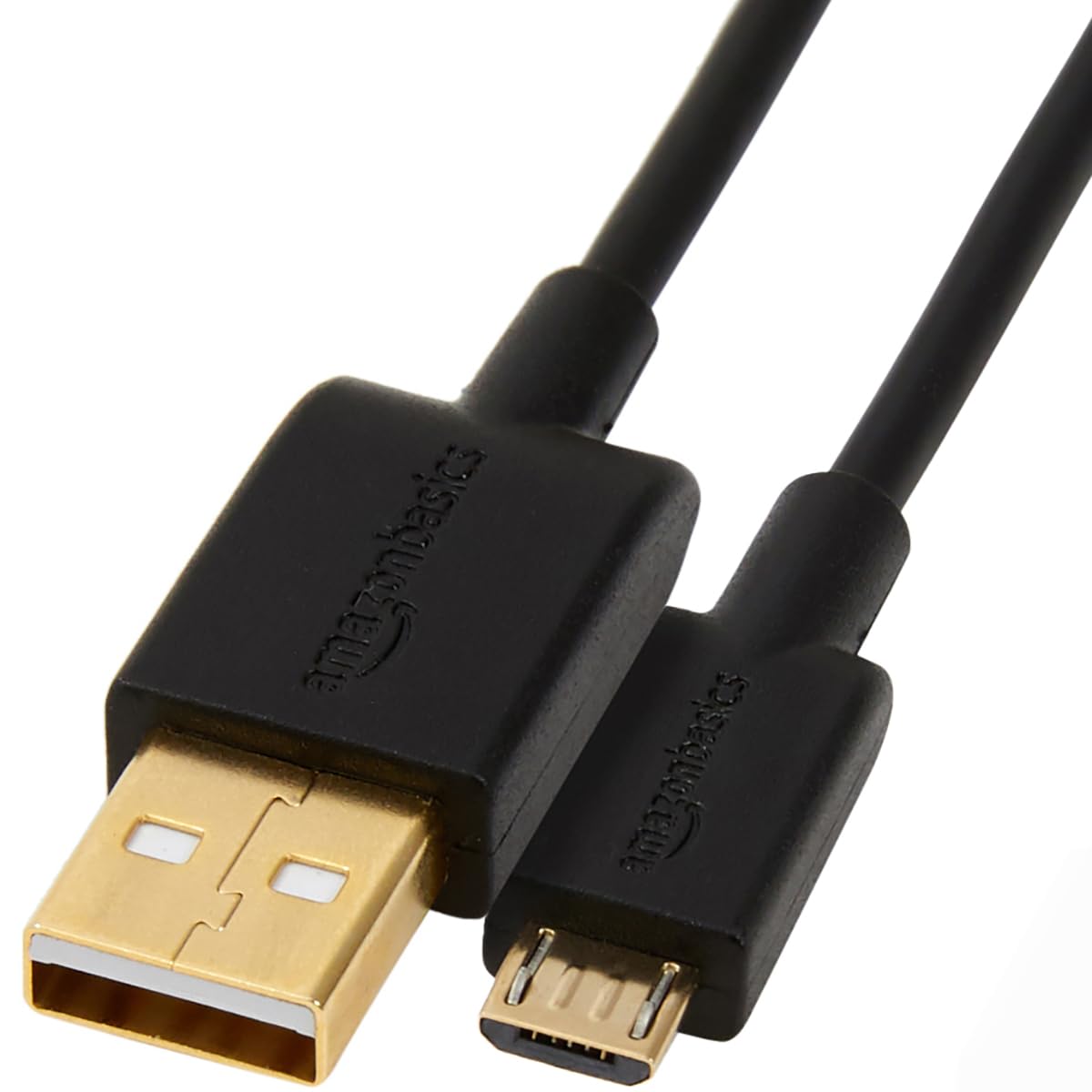 Amazon Basics USB-A to Micro USB Data Cable, 0.48 Gbps Transfer Speed, Gold-Plat