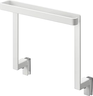 Yamazaki 1590 Kitchen Under Sink Storage Door Towel Hanger H15 White W 7.9 x D 3.5 - 3.9 x H 7.7 inches (20 x 9 - 10 x 19.5 cm) Tower Towel Rack Towel Hanger Bar Roll Resistant