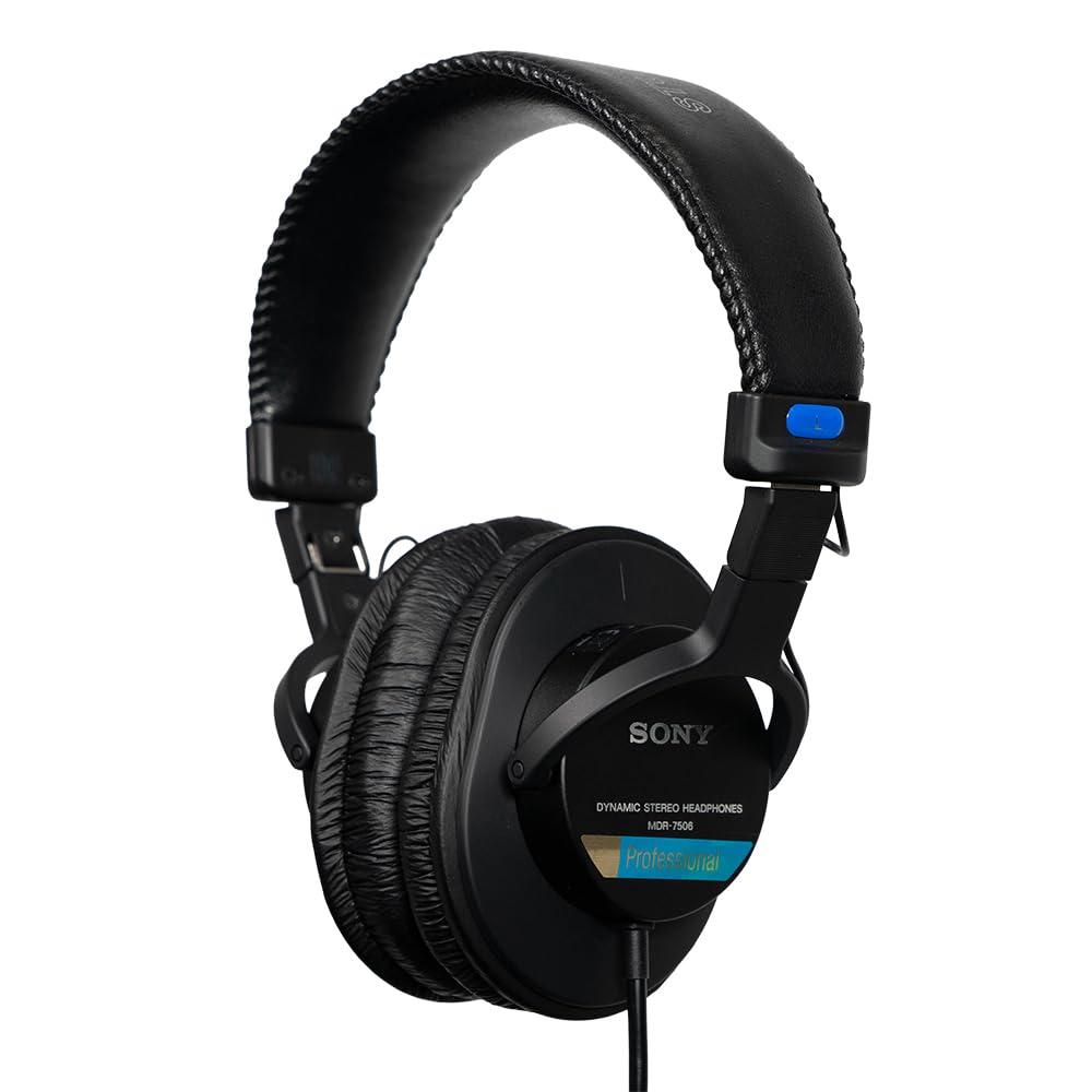 Sony MDR-7506 Closed-Back Studio Monitor Headphones - Wired, 10Hz to 20kHz Frequ