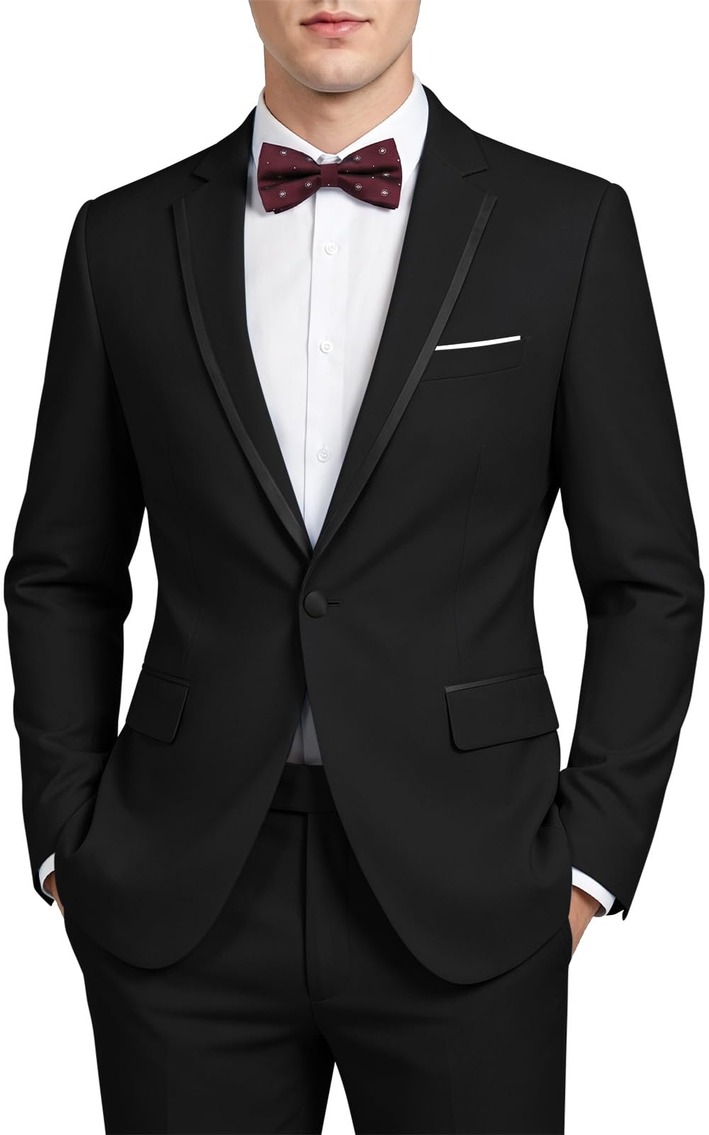 MAGE MALE Men's 2 Piece Suit One Button Slim Fit Formal Wedding Prom Tuxedo Suit