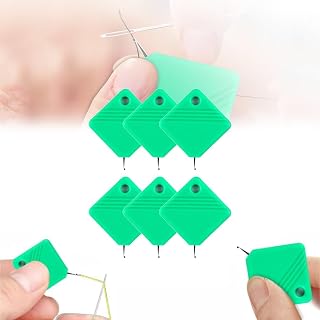 Automatic Needle Threaders, Sewing Machine Needle Threader, DIY Needle Threader for Sewing Crafts, Fits All Needle Sizes (Green 6 PC)