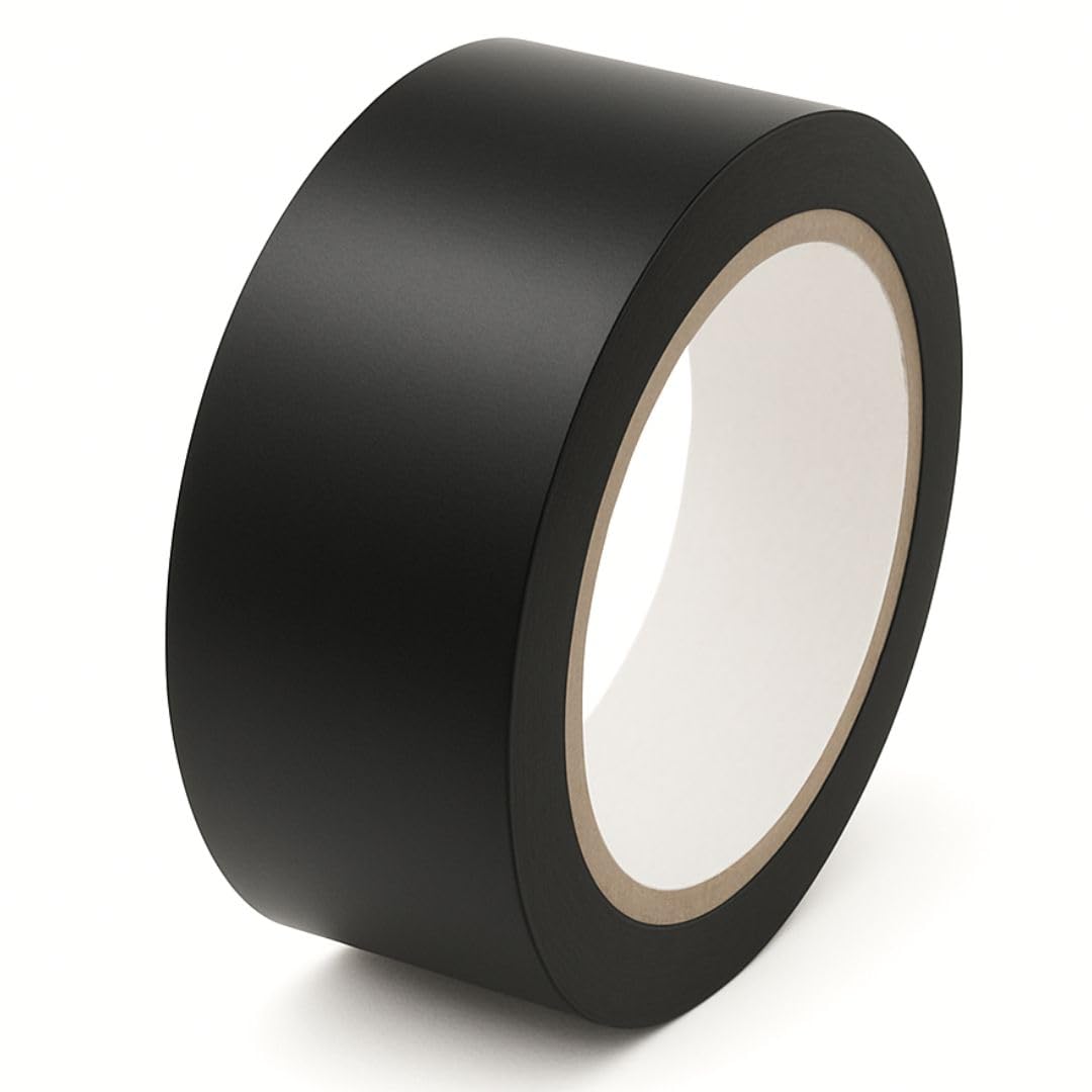 GTSE 50mm x 33m, Black, PVC Vinyl Floor Tape, 1 Roll, Safety Marking Tape, 0.15m