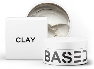 BASED Hair Clay for Men, Premium Hair Clay with Strong Hold, Texturizing Finish, & Low Shine, Hair Styling for Medium, Thick, Straight, or Wavy Hair, Santal Sandalwood Fragrance (3oz Pack of 1)