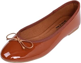 Feversole Women's Macaroon Colorful Memory Foam Cushion Ballet Flat Pumps Patent