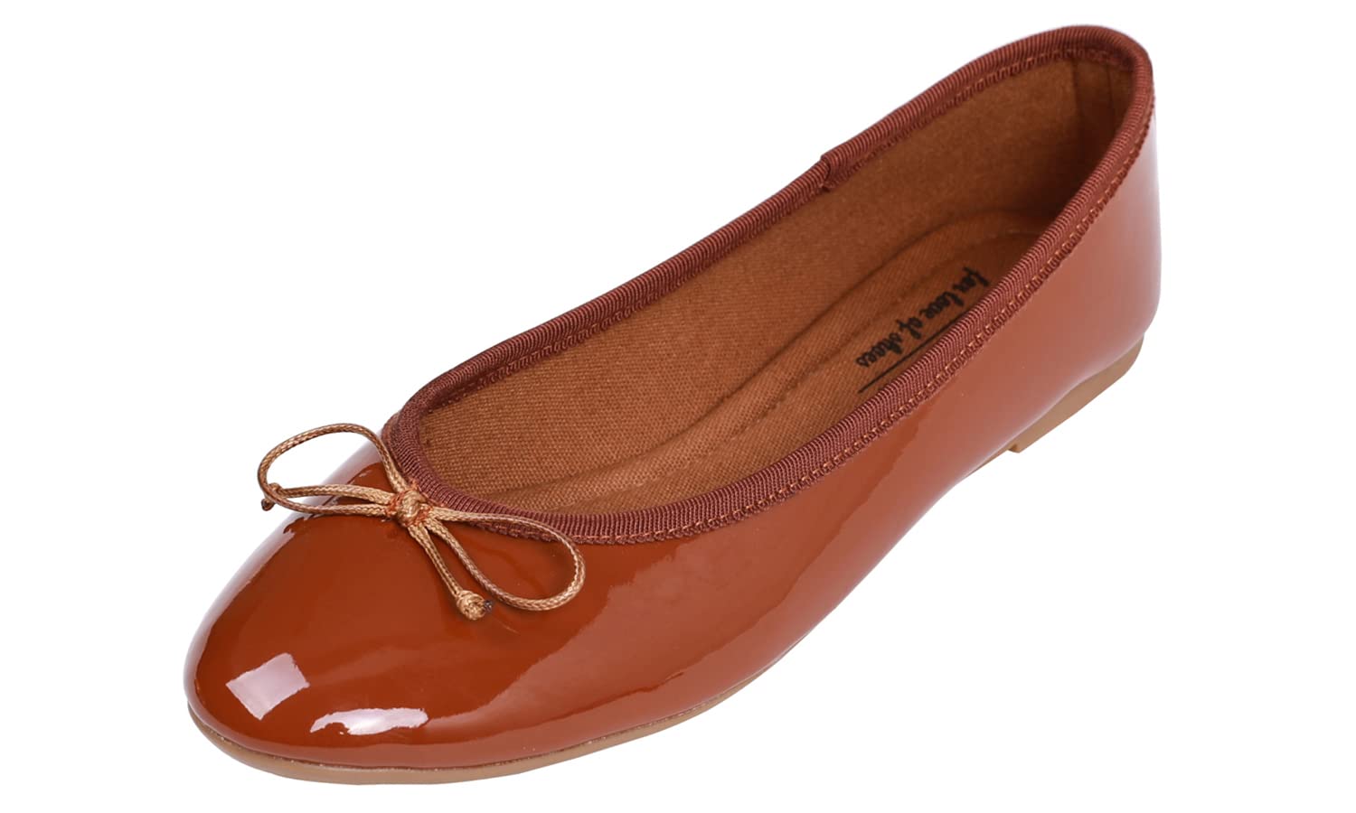 Feversole Women's Macaroon Colorful Memory Foam Cushion Ballet Flat Pumps Patent