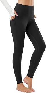 baleaf Women's Fleece Lined Leggings Thermal Warm Tights Cold Weather | Water Resistant, Winter, Pockets, High Waisted, Tummy Control, Breathable, Yoga, Running, Hiking, Travel, Skiing, Ice Skating