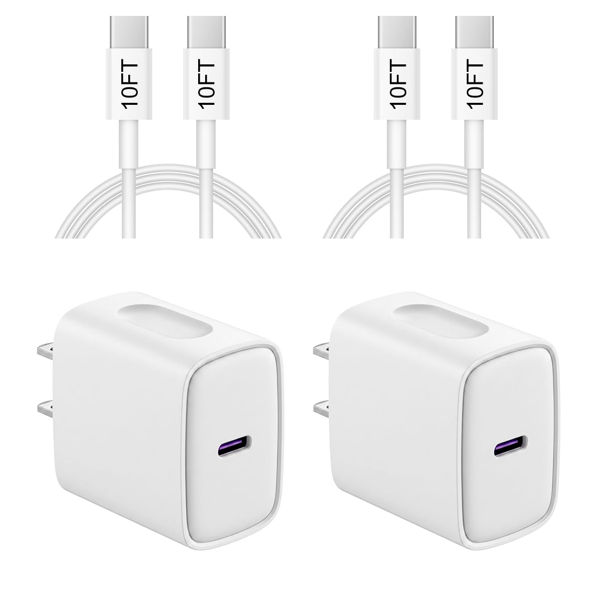 iPhone 18 17 16 15 Charger Fast Charging 10FT - 20W USB C Charger Block | Type C