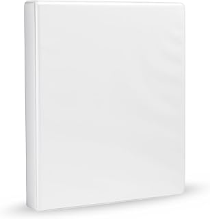 Amazon Basics 3-Ring Binder, 1-Inch, Customizable, with Pockets for Organization, White, 1-Pack